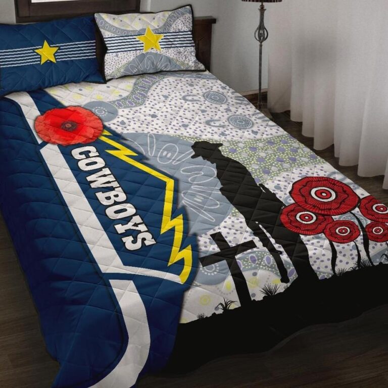 NRL Cowboys Quilt Bed Set Aboriginal Anzac Day