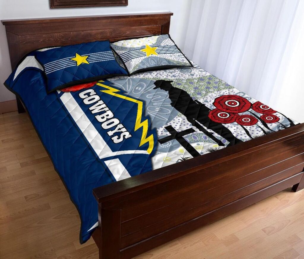 NRL Cowboys Quilt Bed Set Aboriginal Anzac Day