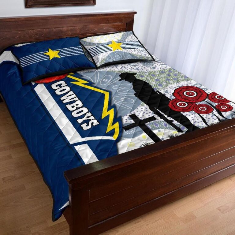 NRL Cowboys Quilt Bed Set Aboriginal Anzac Day