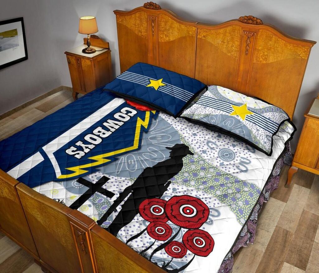 NRL Cowboys Quilt Bed Set Aboriginal Anzac Day