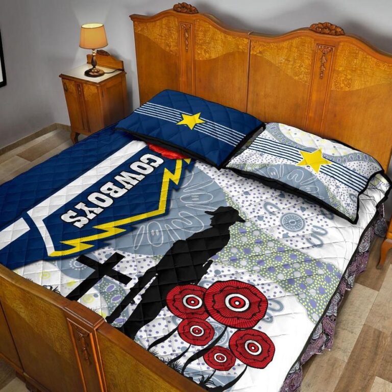 NRL Cowboys Quilt Bed Set Aboriginal Anzac Day