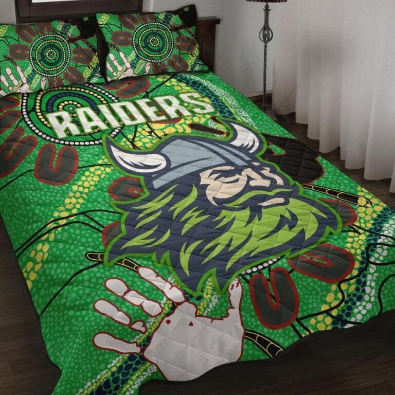 NRL Canberra Quilt Bed Set Raiders Indigenous 2