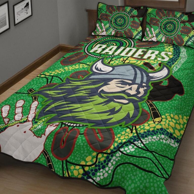 NRL Canberra Quilt Bed Set Raiders Indigenous 2