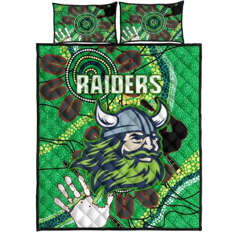 NRL Canberra Quilt Bed Set Raiders Indigenous 2