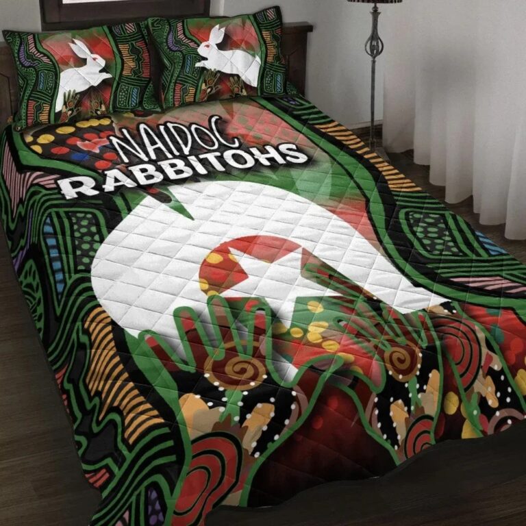 NRL Naidoc Rabbitohs Quilt Bed Set Torres Strait Islander