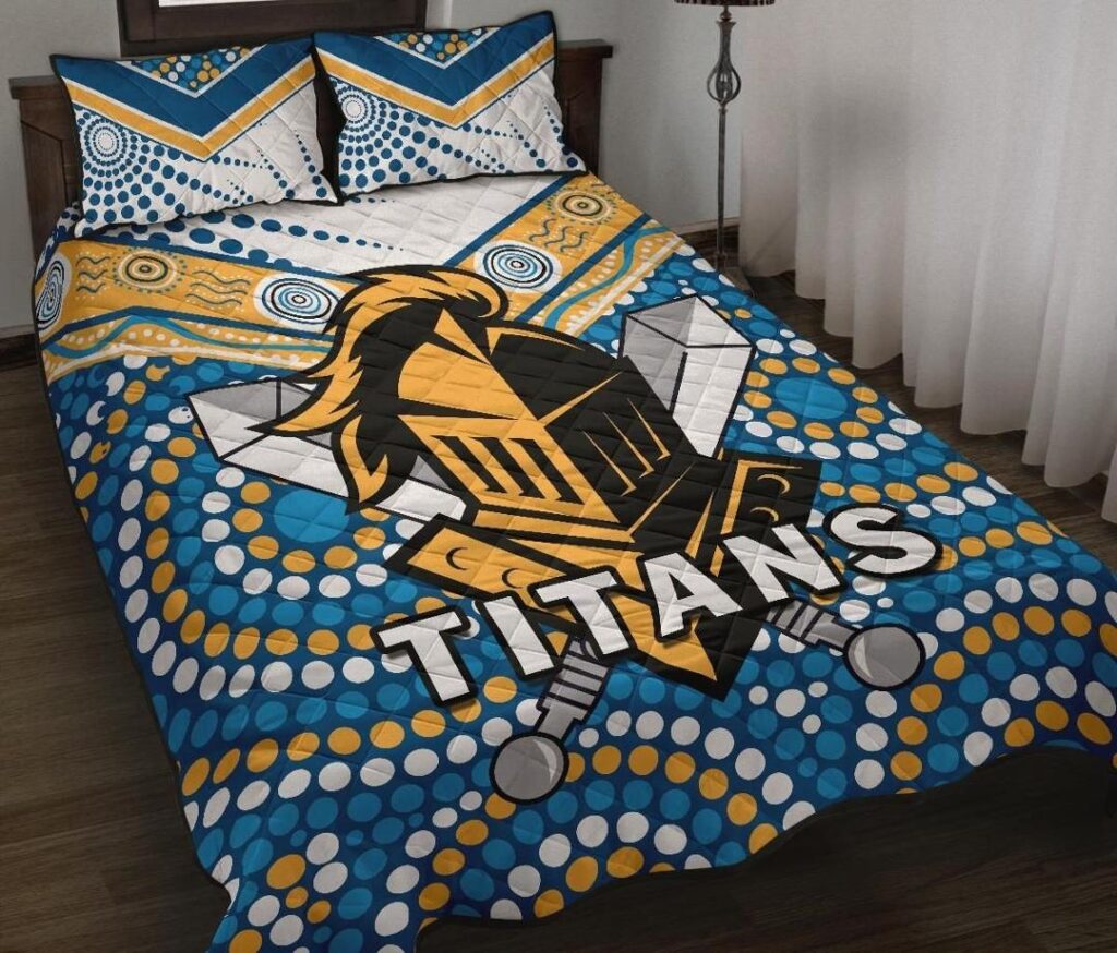 NRL Titans Knight Quilt Bed Set Gold Coast