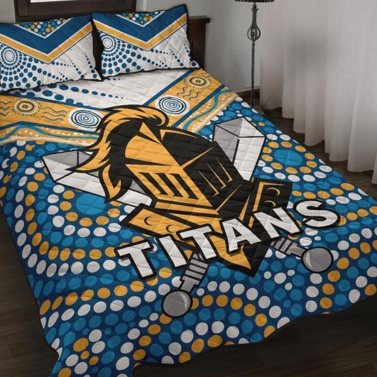NRL Titans Knight Quilt Bed Set Gold Coast