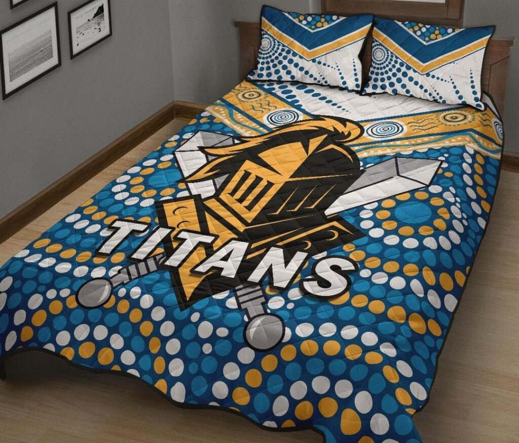 NRL Titans Knight Quilt Bed Set Gold Coast