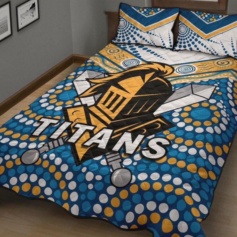NRL Titans Knight Quilt Bed Set Gold Coast