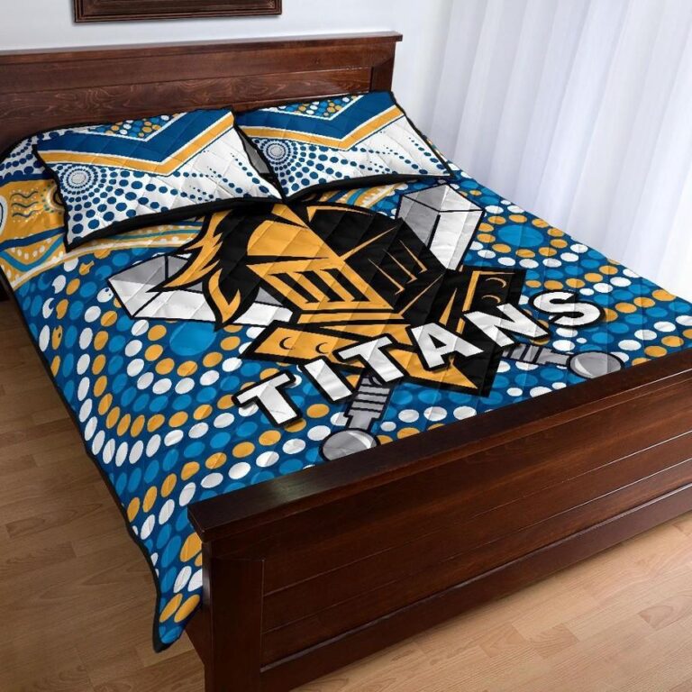 NRL Titans Knight Quilt Bed Set Gold Coast