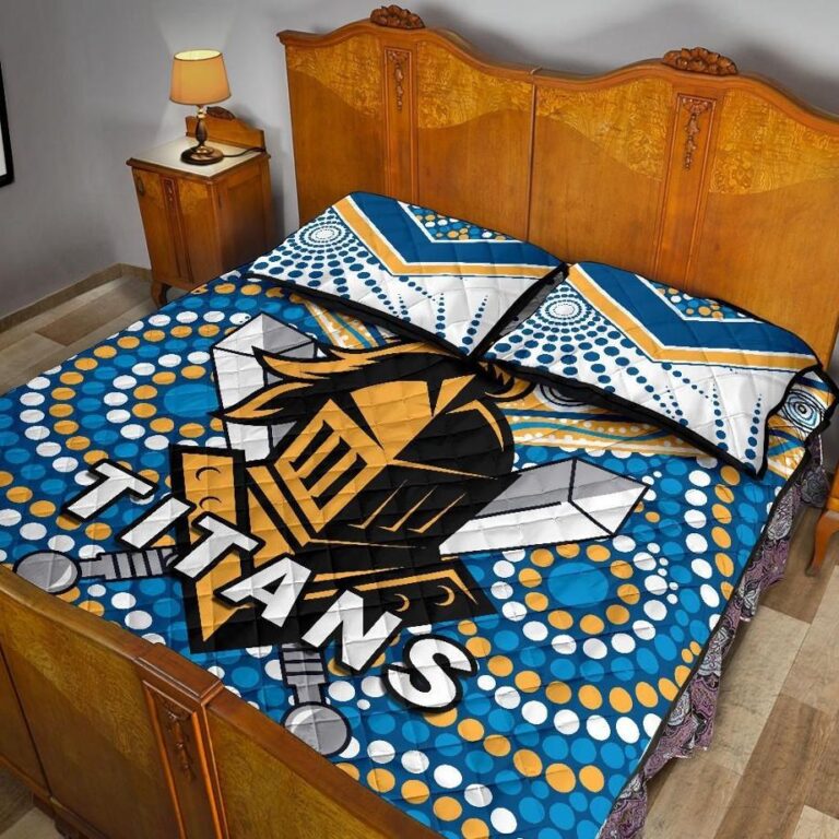 NRL Titans Knight Quilt Bed Set Gold Coast