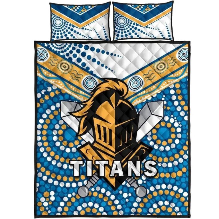 NRL Titans Knight Quilt Bed Set Gold Coast