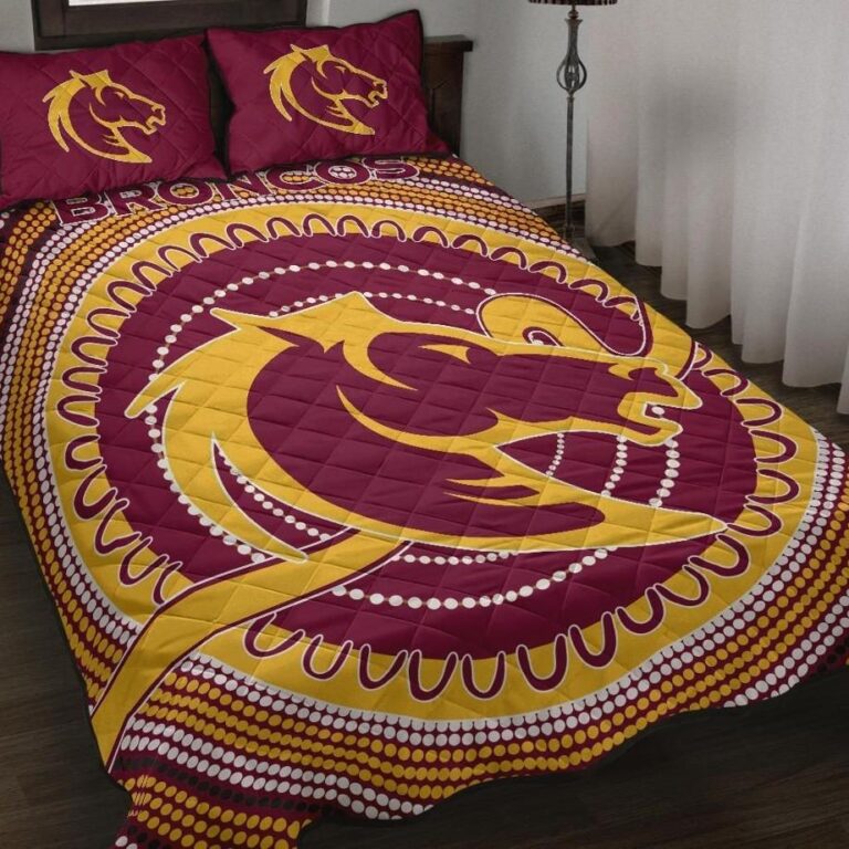 NRL Brisbane Quilt Bed Set Broncos Aboriginal