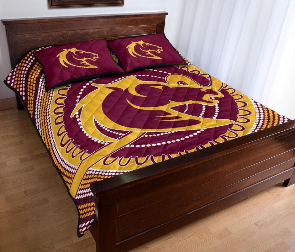 NRL Brisbane Quilt Bed Set Broncos Aboriginal