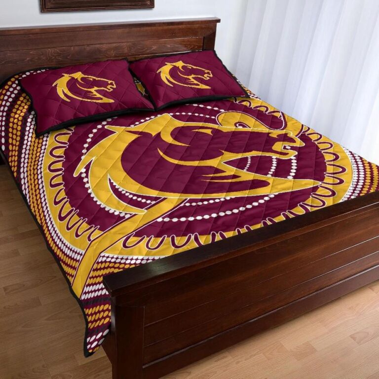 NRL Brisbane Quilt Bed Set Broncos Aboriginal