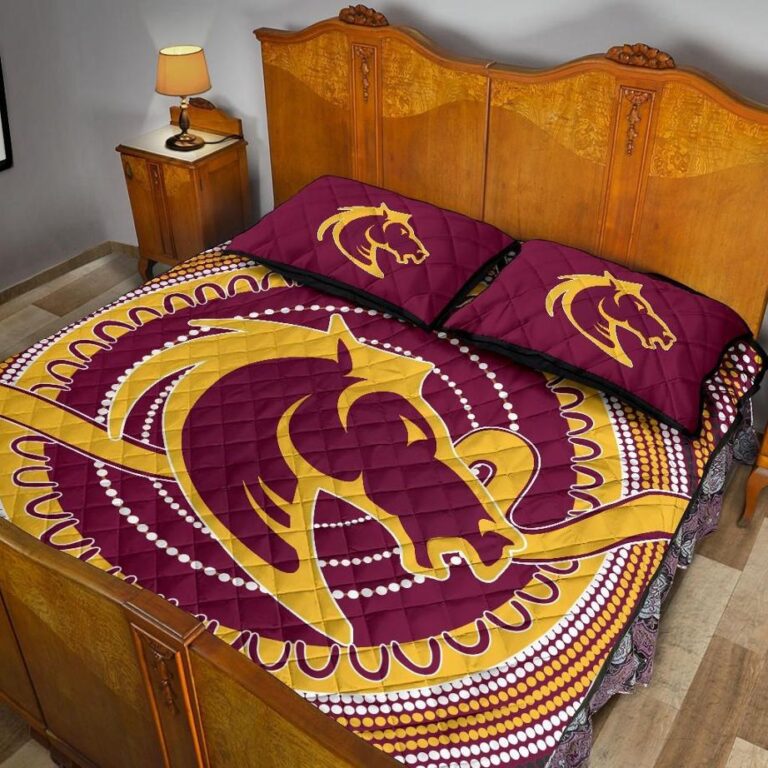 NRL Brisbane Quilt Bed Set Broncos Aboriginal