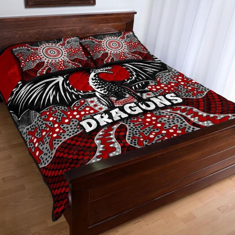 NRL Dragons Quilt Bed Set St. George Aboriginal