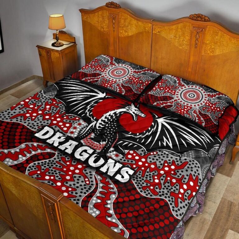 NRL Dragons Quilt Bed Set St. George Aboriginal