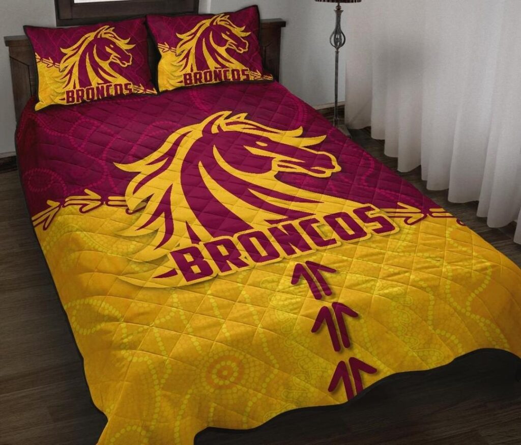 NRL Broncos Quilt Bed Set Brisbane Aboriginal