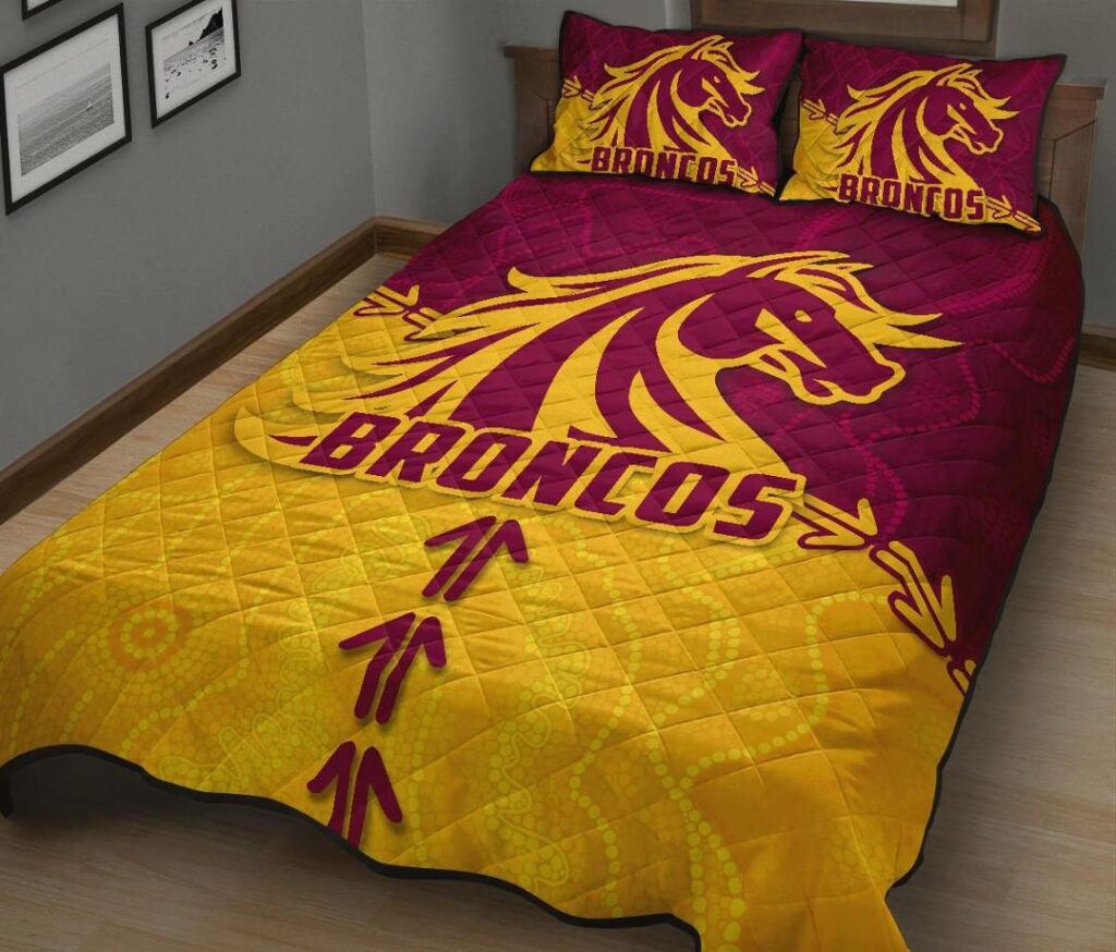 NRL Broncos Quilt Bed Set Brisbane Aboriginal