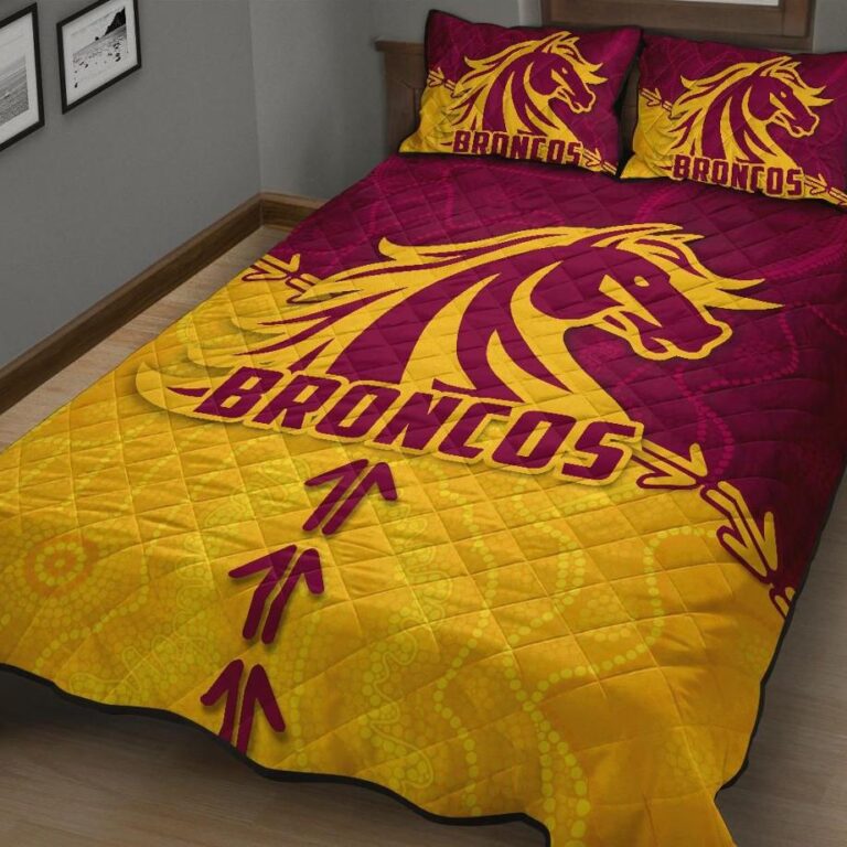 NRL Broncos Quilt Bed Set Brisbane Aboriginal