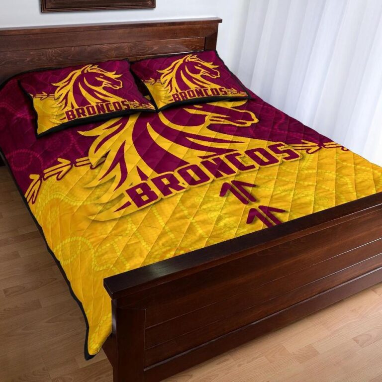 NRL Broncos Quilt Bed Set Brisbane Aboriginal