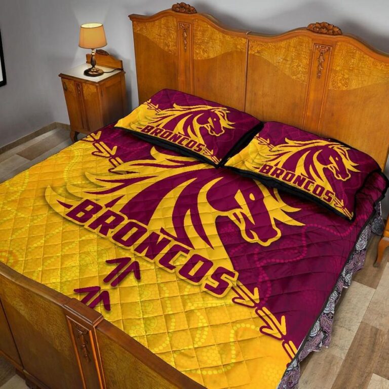 NRL Broncos Quilt Bed Set Brisbane Aboriginal