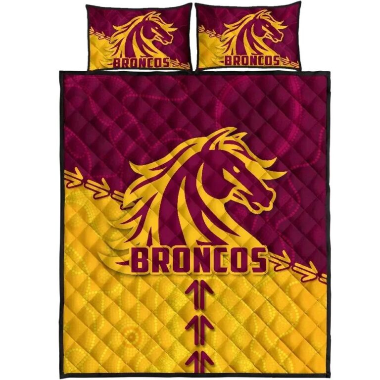 NRL Broncos Quilt Bed Set Brisbane Aboriginal
