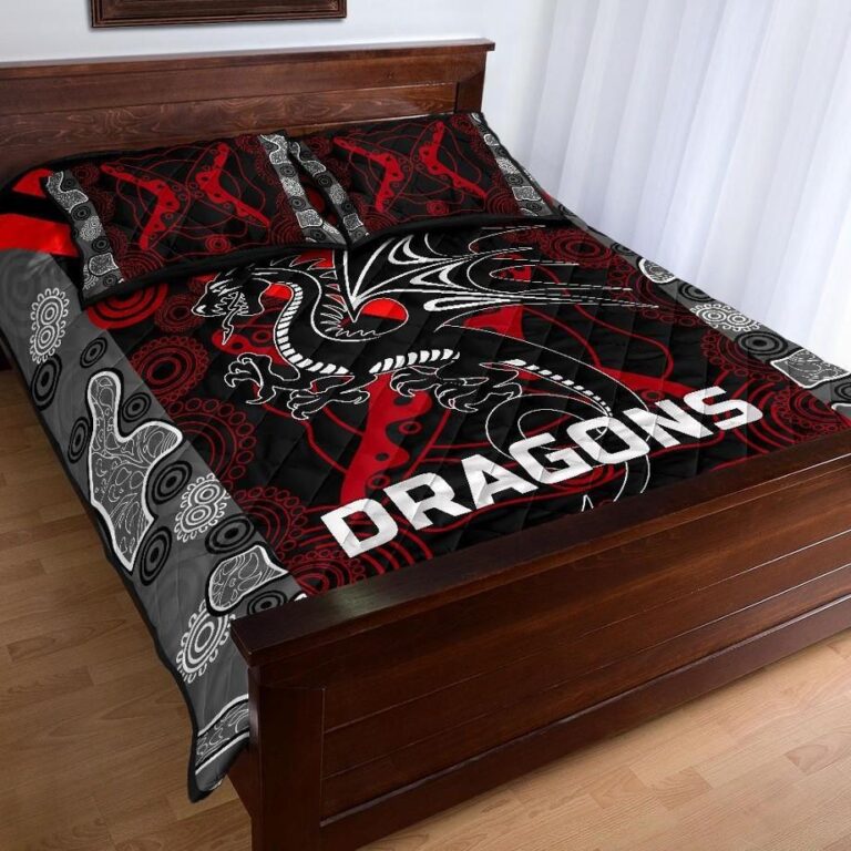 NRL Dragons Quilt Bed Set St. George Aboriginal