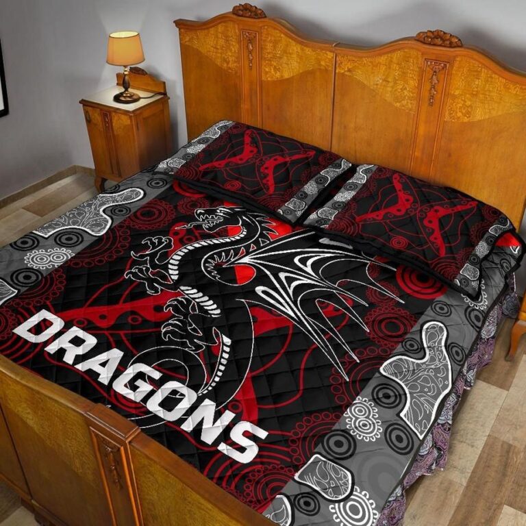 NRL Dragons Quilt Bed Set St. George Aboriginal