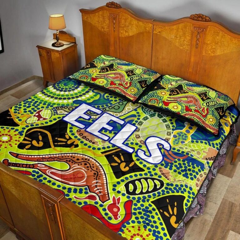 NRL Parramatta Quilt Bed Set Eels Unique Indigenous