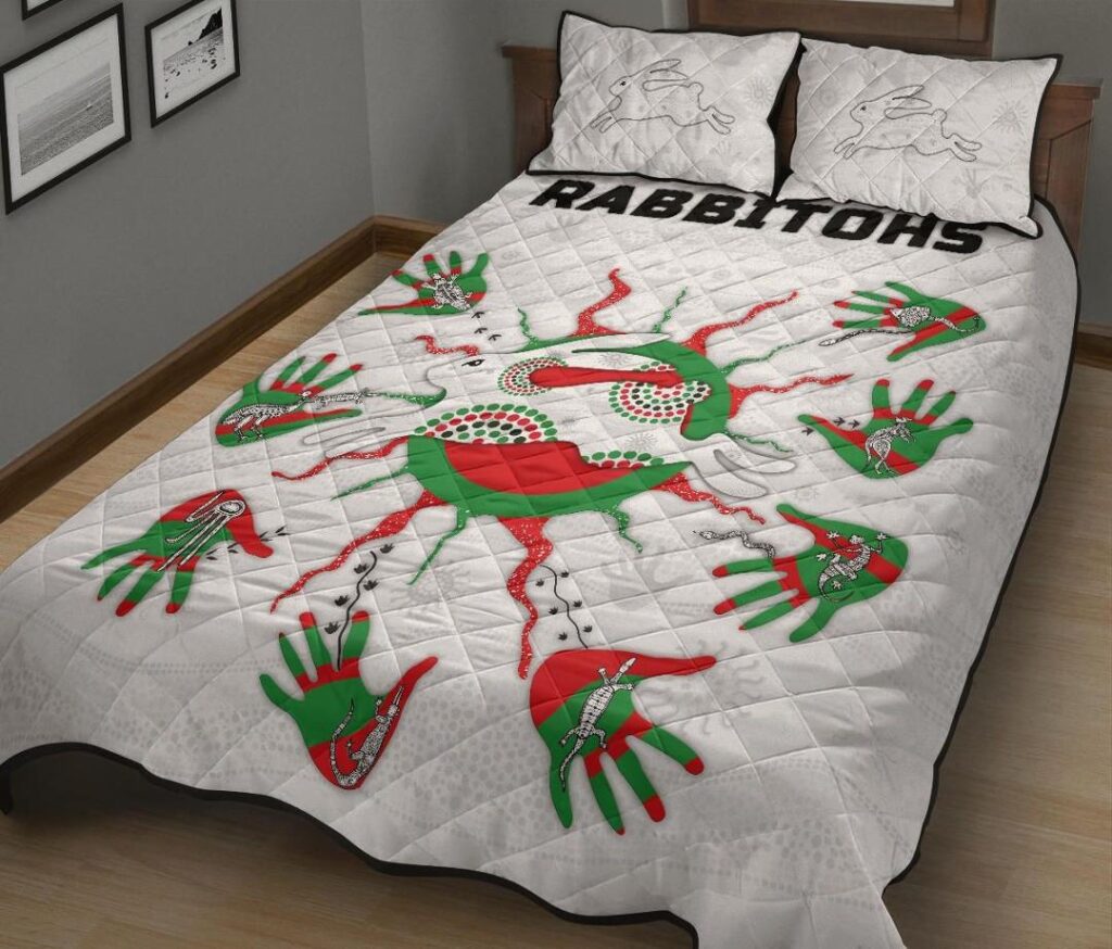 NRL Rabbitohs Indigenous Quilt Bed Set Animals Aboriginal