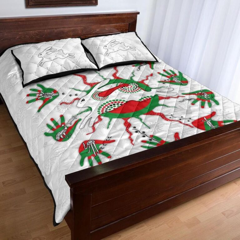 NRL Rabbitohs Indigenous Quilt Bed Set Animals Aboriginal
