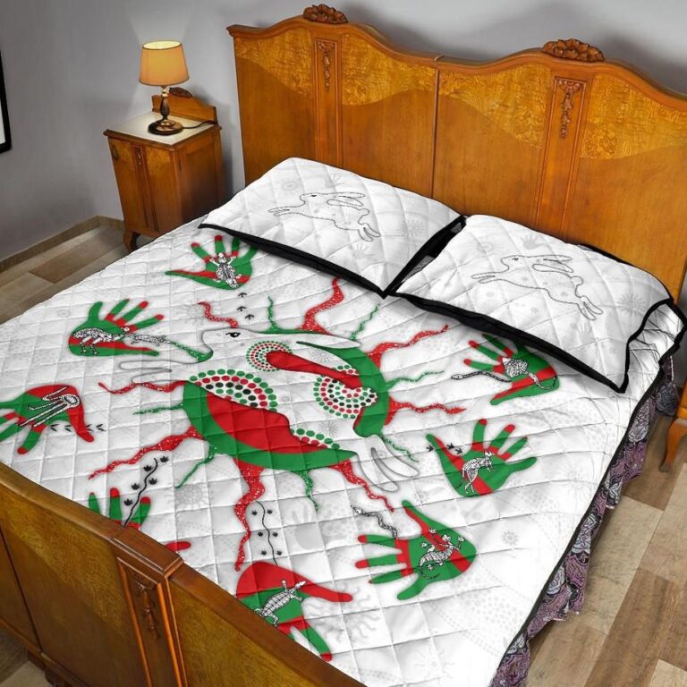 NRL Rabbitohs Indigenous Quilt Bed Set Animals Aboriginal