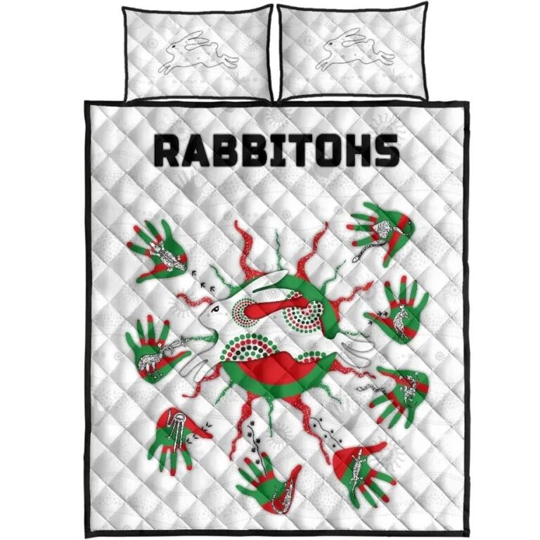 NRL Rabbitohs Indigenous Quilt Bed Set Animals Aboriginal