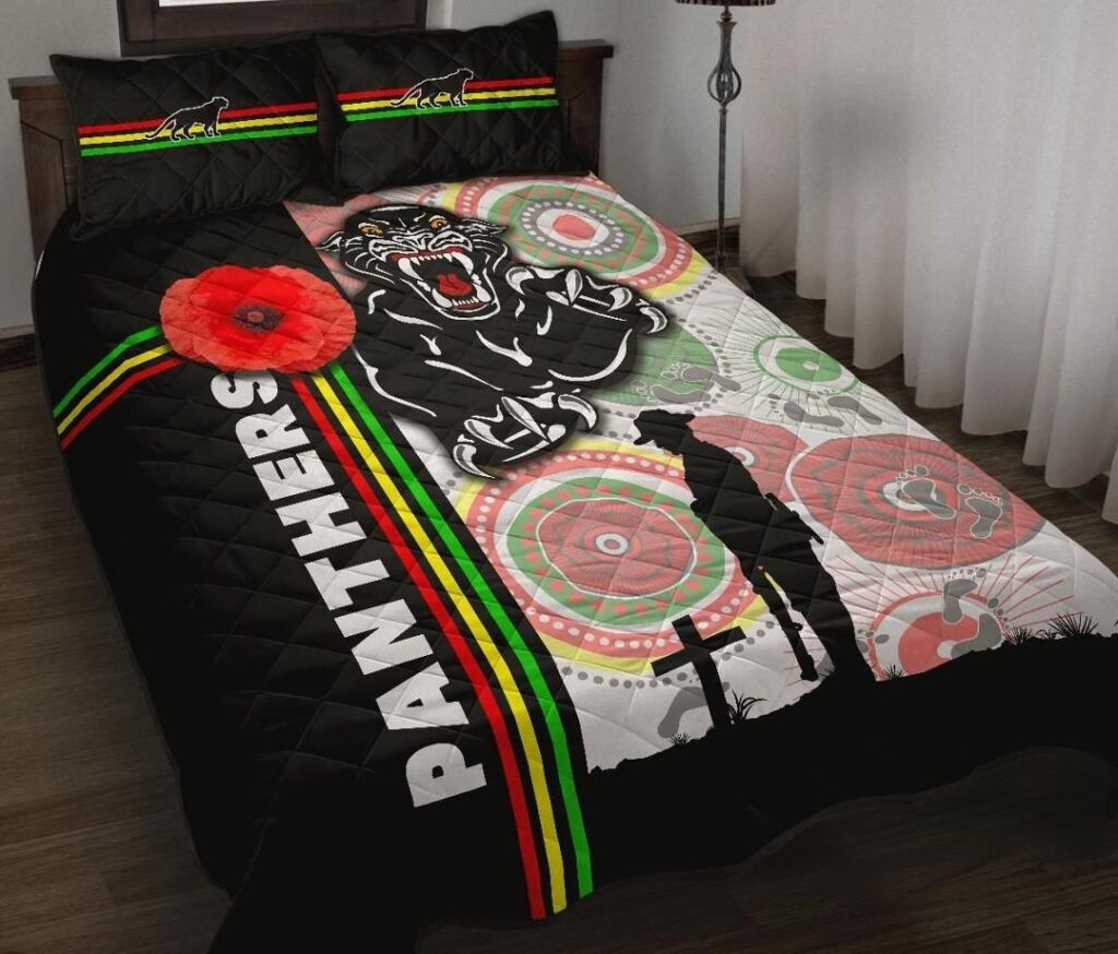 NRL Penrith Panthers Quilt Bed Set Anzac Day ?Power Style