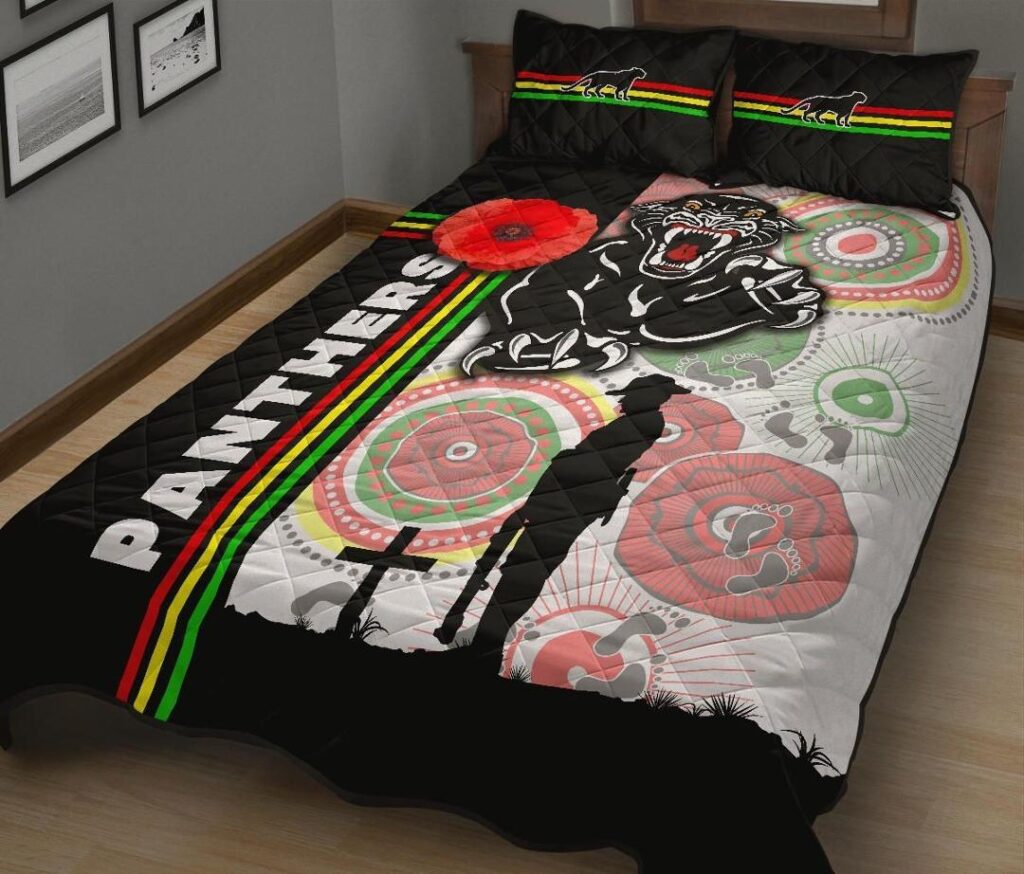 NRL Penrith Panthers Quilt Bed Set Anzac Day ?Power Style