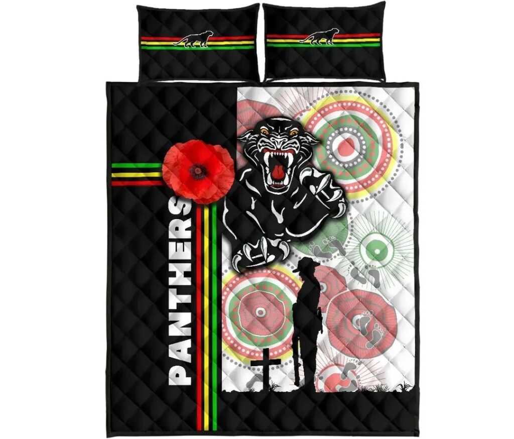 NRL Penrith Panthers Quilt Bed Set Anzac Day ?Power Style