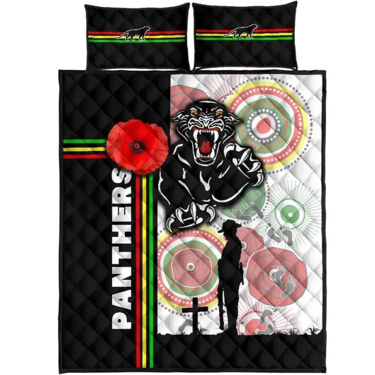 NRL Penrith Panthers Quilt Bed Set Anzac Day ?Power Style