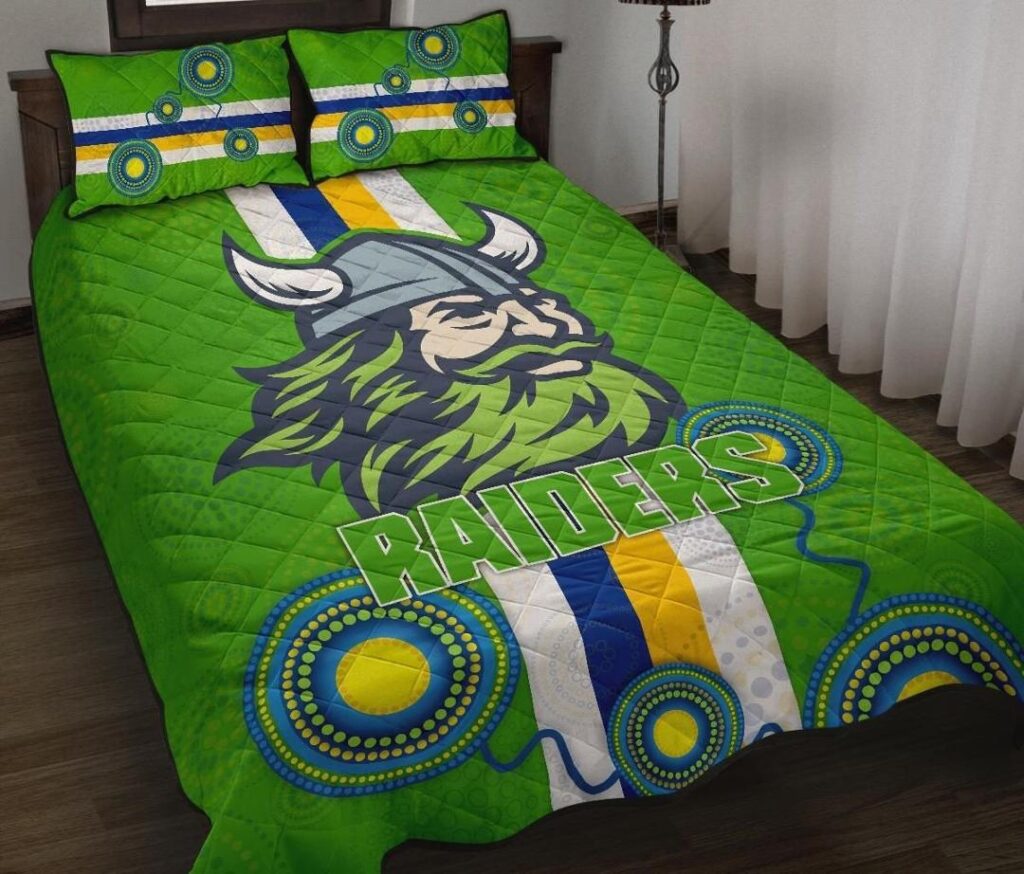 NRL Canberra Quilt Bed Set Raiders Indigenous