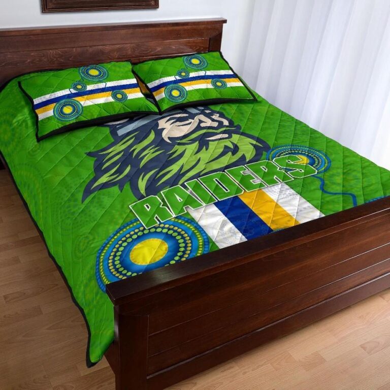 NRL Canberra Quilt Bed Set Raiders Indigenous