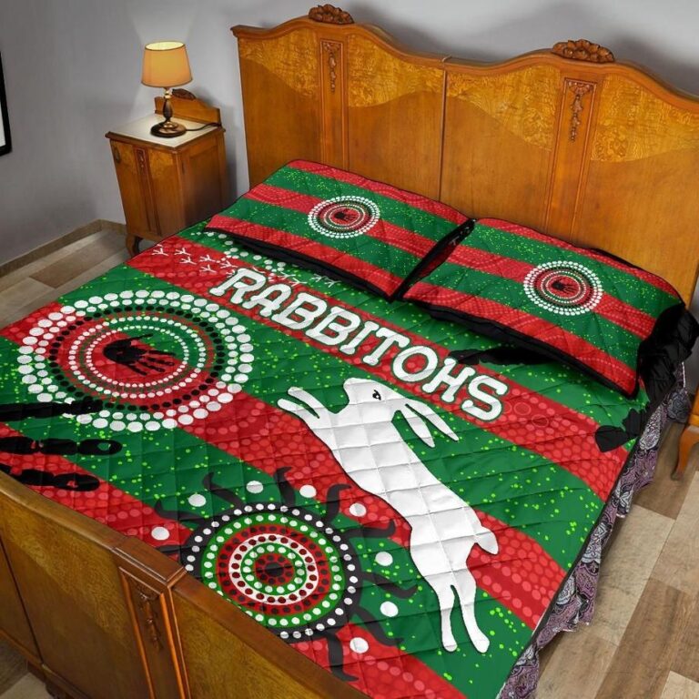 NRL South Sydney Rabbitohs Indigenous Quilt Bed Set Country Style No.1