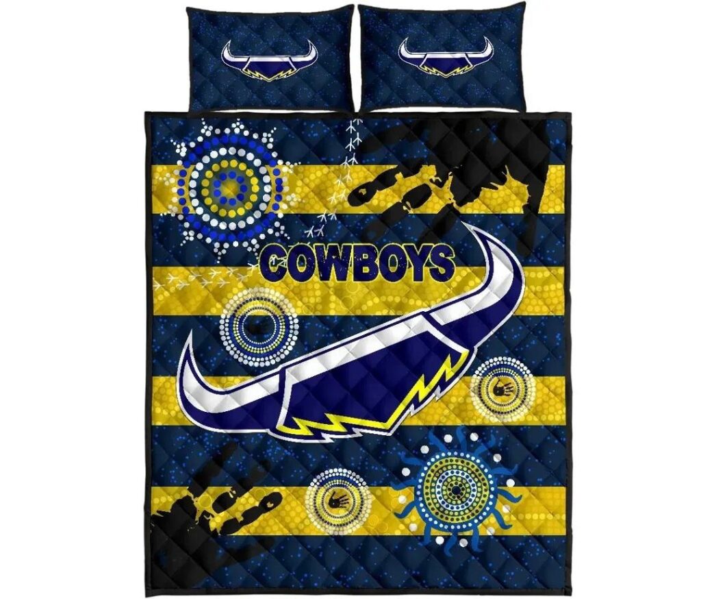 NRL Cowboys Quilt Bed Set Indigenous Country Style