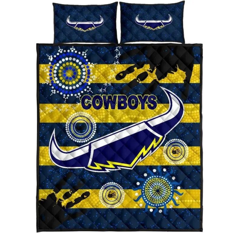 NRL Cowboys Quilt Bed Set Indigenous Country Style