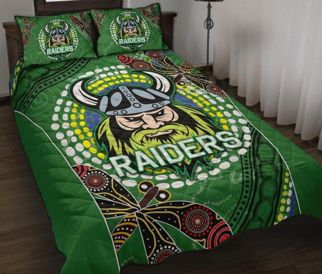 NRL Raiders Quilt Bed Set Aboriginal