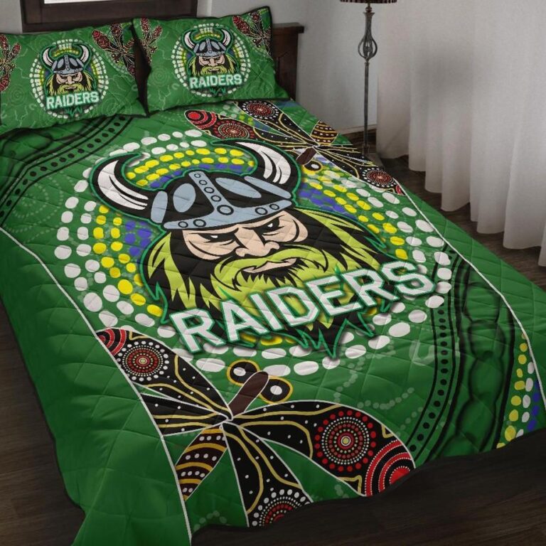 NRL Raiders Quilt Bed Set Aboriginal