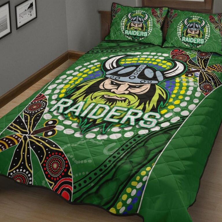 NRL Raiders Quilt Bed Set Aboriginal