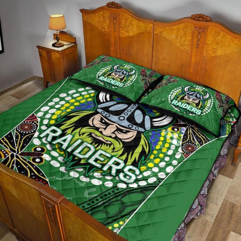 NRL Raiders Quilt Bed Set Aboriginal