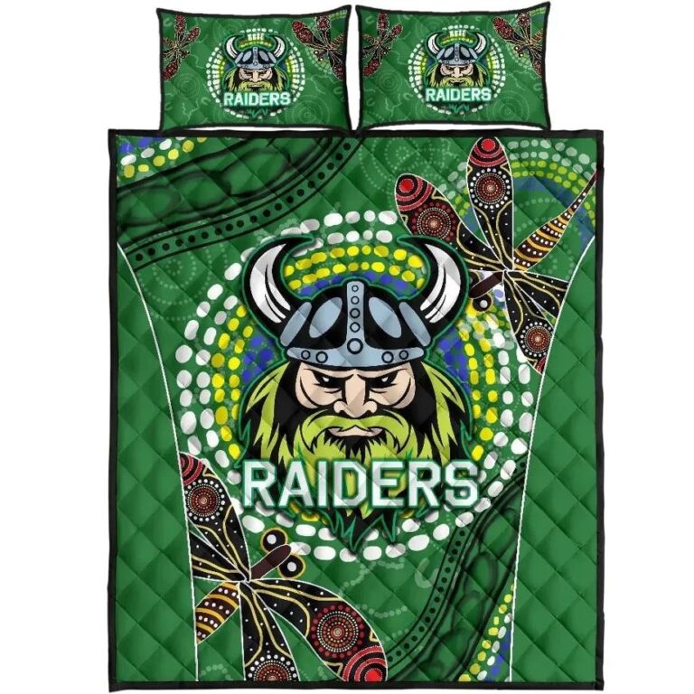 NRL Raiders Quilt Bed Set Aboriginal