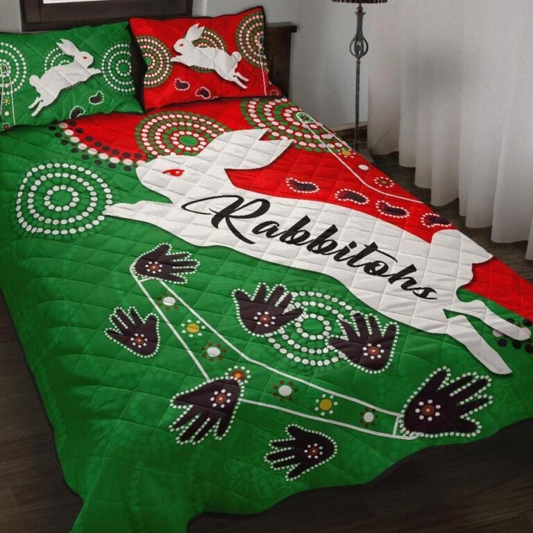 NRL Rabbitohs Forever Quilt Bed Set Indigenous